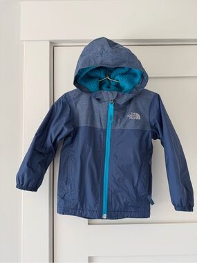 The North Face Navy Jacket with Bright Teal Lining